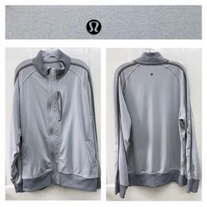 Lululemon Kung‎ Fu II Mens XXL Full Zip Track Jacket Grey Athletic Training